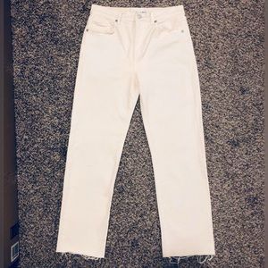LOFT classics straight leg white jeans